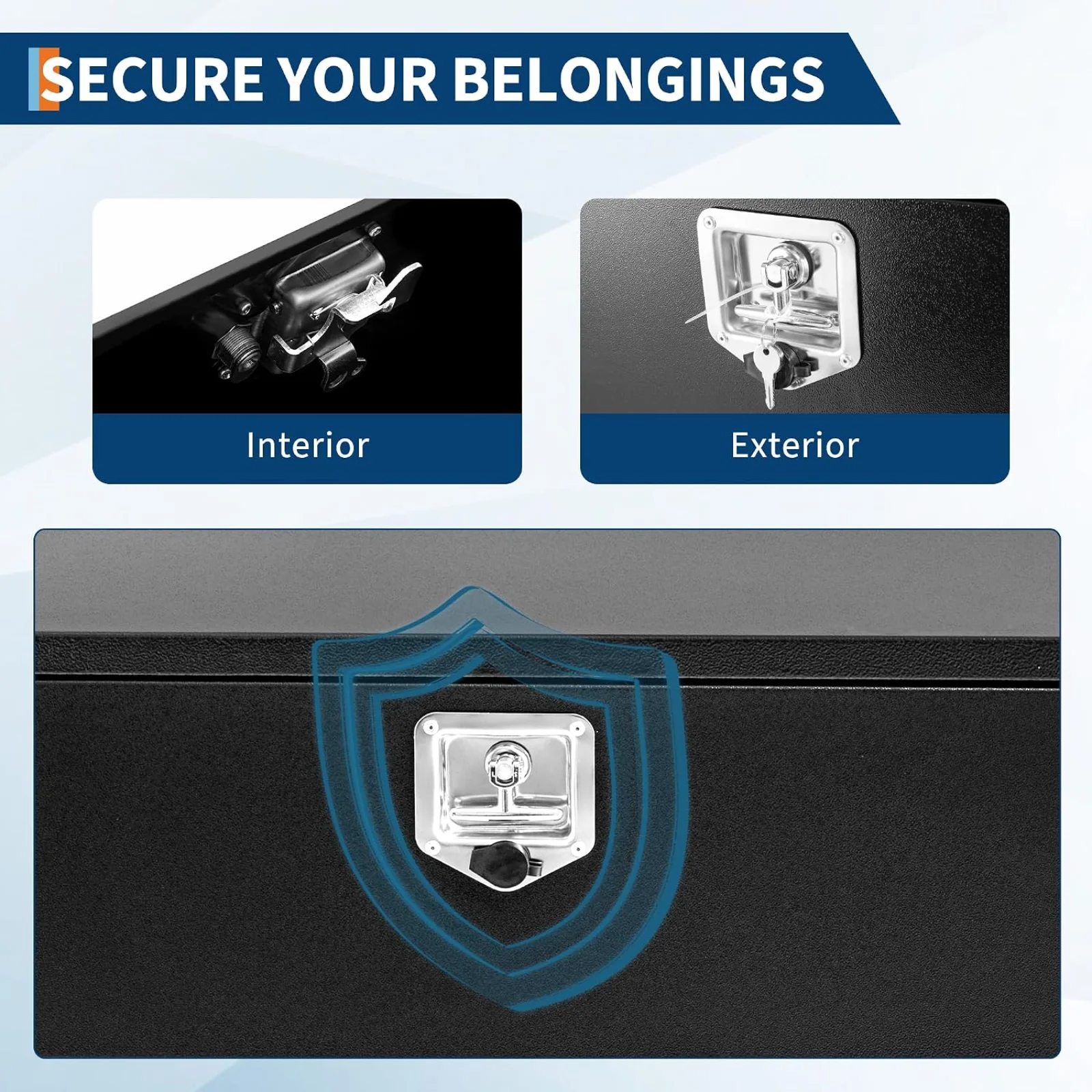 견고한 블랙 스틸 소재의 트럭용 공구 상자, 방수 기능 - Home Security Box 리뷰 및 가격
