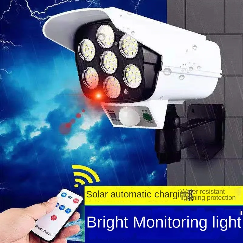 야외 태양 빛 모션 센서 보안 더미 카메라 무선 홍수  - Home Security Items 리뷰 및 가격