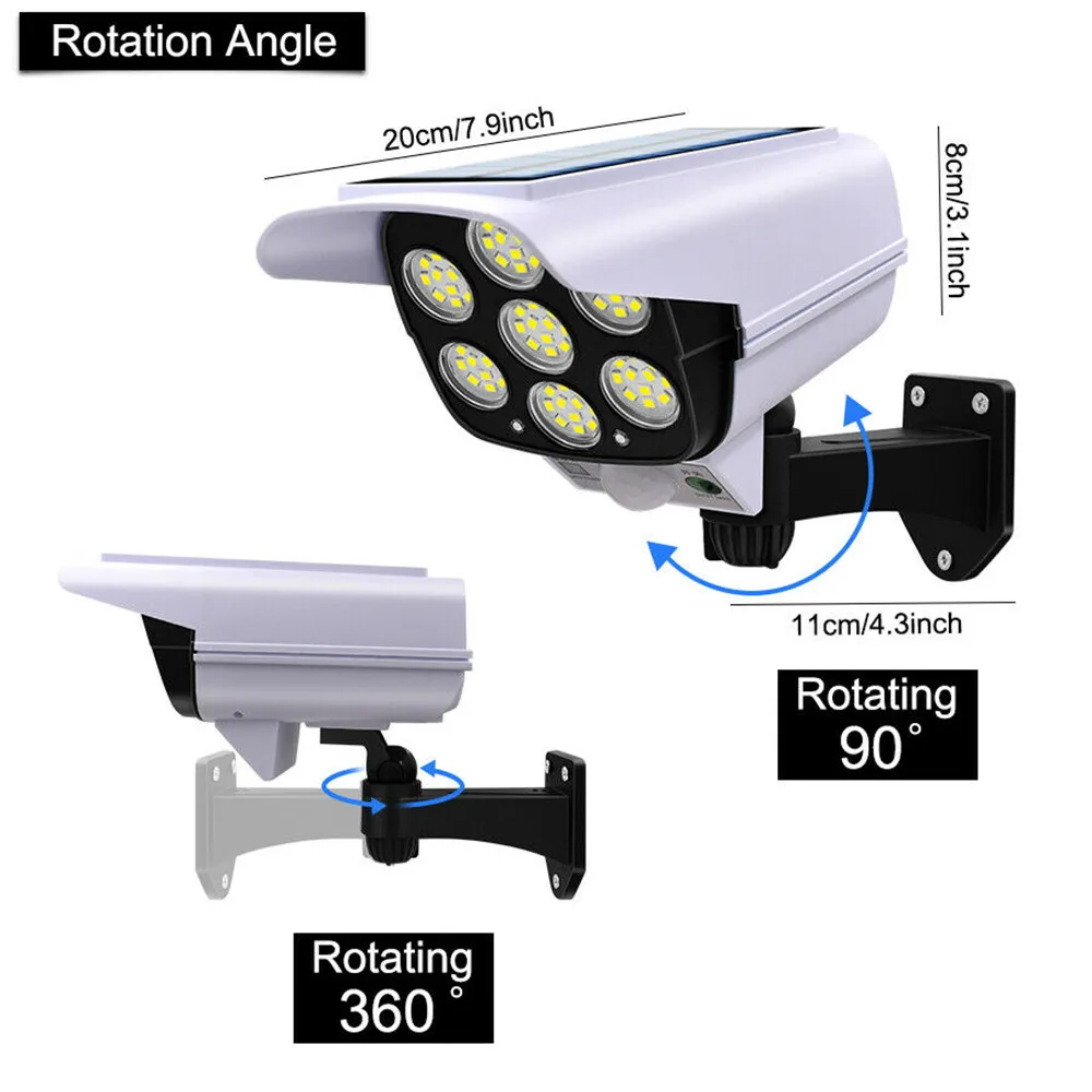 야외 태양 빛 모션 센서 보안 더미 카메라 무선 홍수  - Home Security Items 리뷰 및 가격