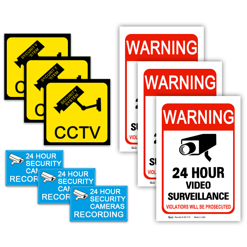 4/8PCS 경고 스티커 24 시간 비디오 감시 보안  - Home Security Items 리뷰 및 가격