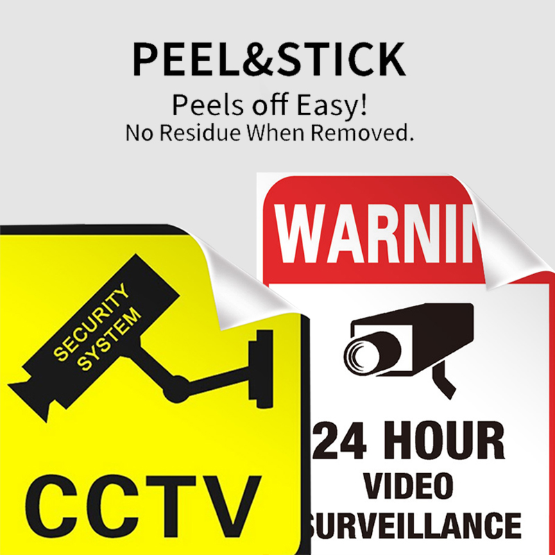 4/8PCS 경고 스티커 24 시간 비디오 감시 보안  - Home Security Items 리뷰 및 가격
