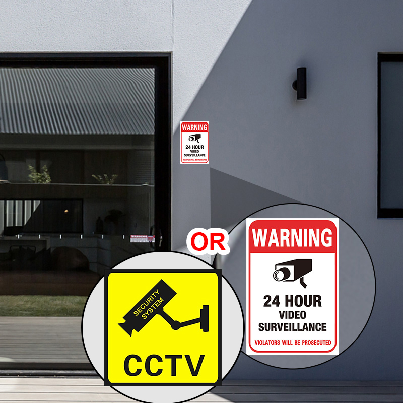 4/8PCS 경고 스티커 24 시간 비디오 감시 보안  - Home Security Items 리뷰 및 가격