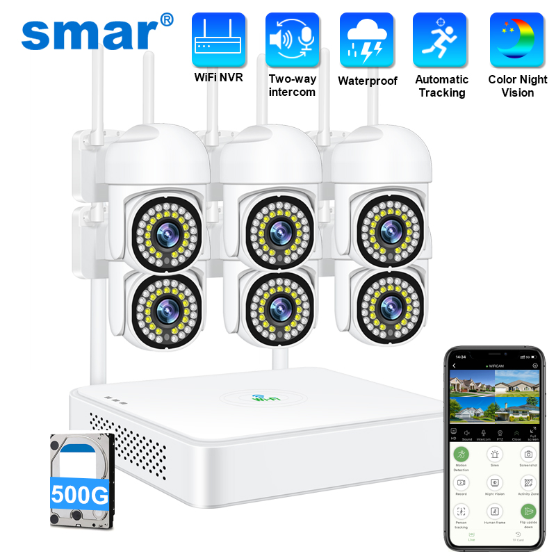 Smar 3MP 무선 CCTV 보안 카메라 시스템 PT - Sim Gsm Alarm 리뷰 및 가격